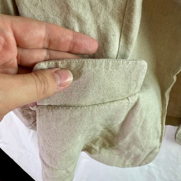 NYCC New York Clothing Company Women's Medium Linen Blend Open Front Blazer - Picture 7 of 9